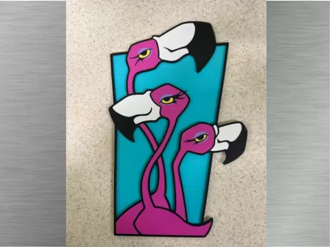 Retro Flamingo Trio
