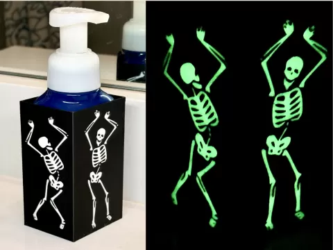 Dancing Skeleton Sleeve for Hand Soap Dispensers