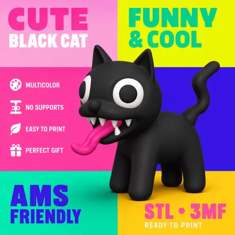 Funny Monster Cat Figurine