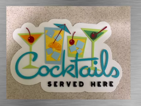 Tiki Art-Cocktails Served Here- Sign