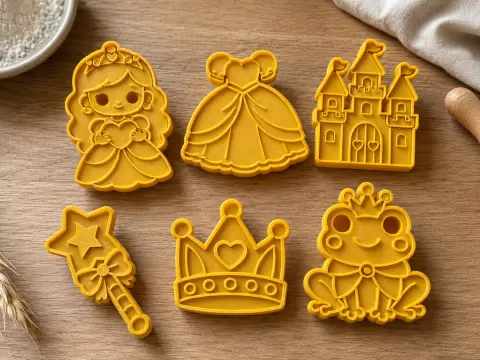 Cortador de Biscoito - Princesa 6 Modelos+Puxador