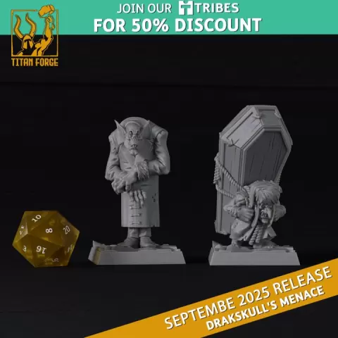 Count Orclok and Minion - Drakskull's Menace - Titan Forge Miniatures September 2025 by Titan Forge Miniatures