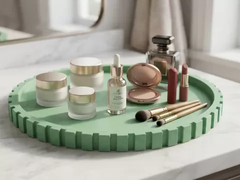 Modern Gear-Rimmed Multipurpose Tray