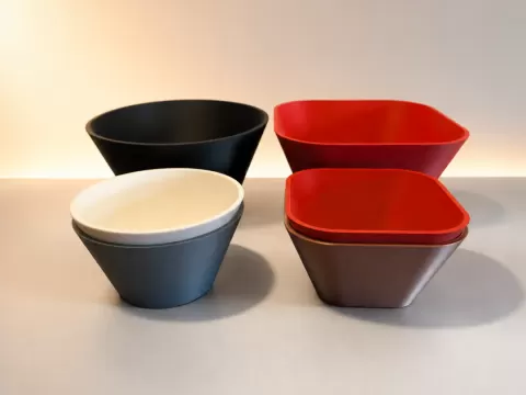 The Cone bowl - Round and Square - Stackable!