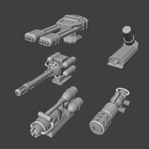 Gaslands 20mm (1:64) Scale Flamethrower Six Weapon Set – Miniature Tabletop Gaming STL by Michael Crossman