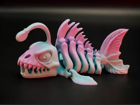 articulated angler fish skeleton