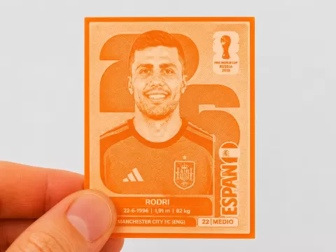 Figurita 3D de Rodri (Album Panini 2026)