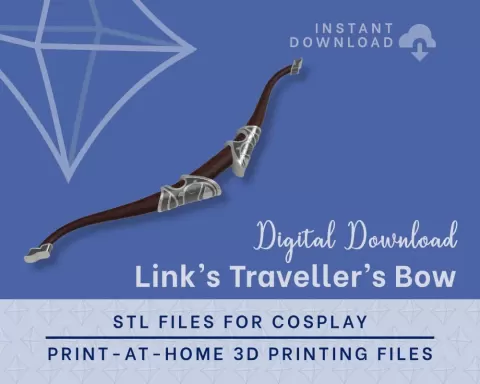 Link Traveller's Bow STL Files - Zelda Breath of the Wild Cosplay (Digital Download)