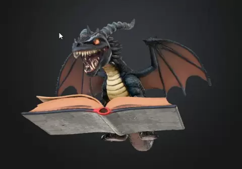 Dragon holding book