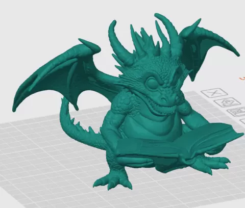 scary dragon holding book