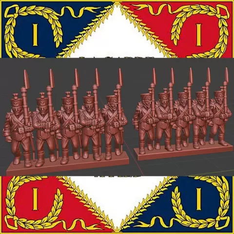 Epic Napoleonic French Line infantry all elites strips 1812-15 by MC Miniatures
