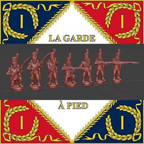Epic Napoleonic French Line infantry elites with bearskin skirmishing 1800-12 by MC Miniatures