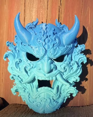 Japanese Elemental Water Demon Oni Mask - TyphoOni