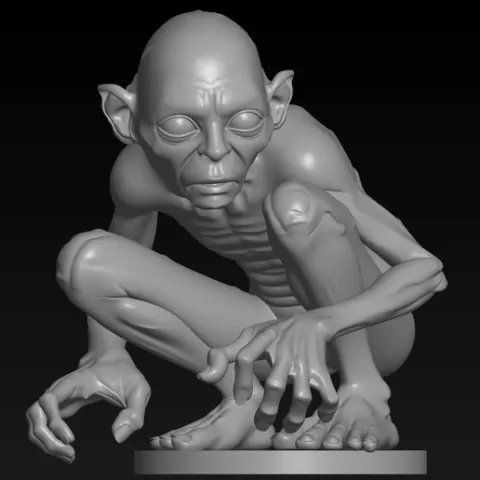 Gollum Smeagol Realistic Sculpture - Lord of the Rings Inspired 3D Printable STL File - High Detail Fantasy Miniature