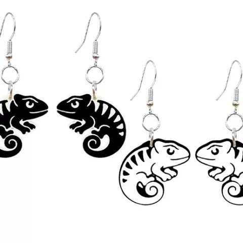 Chameleon Necklace Keychain and Earrings 3D Print File | 3MF Jewelry Design | 0.4 Nozzle
