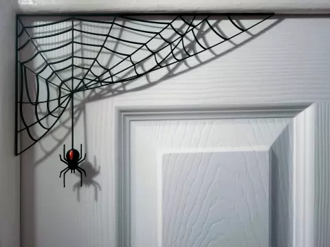 Spider and spiderweb Halloween decor