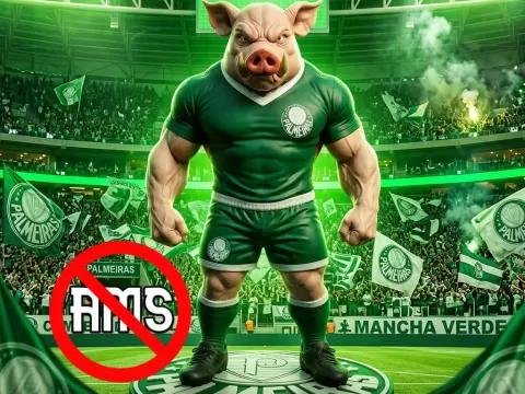 Mascote Porco Palmeiras Modelo Multipeças sem AMS