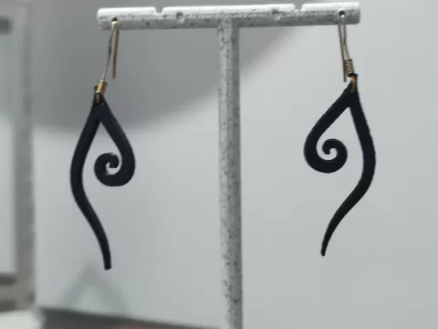 Aretes Llama de Ébano
