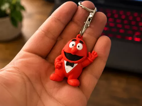 Funny Red Mascot Keychain Charm STL 3D Print