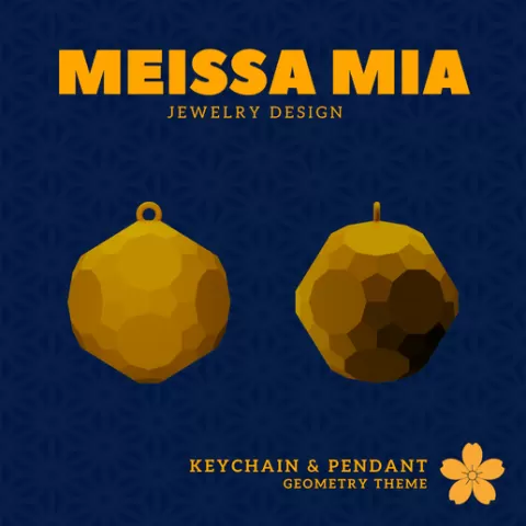 09. Truncated Triakis Icosahedron – 27. Truncated Catalan Solids Pendant and Keychain - 3D Print File for Geometric Keychain & Pendant - Girl's Fashion Accessories