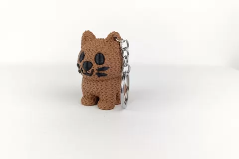 Knitted Cat Keychain