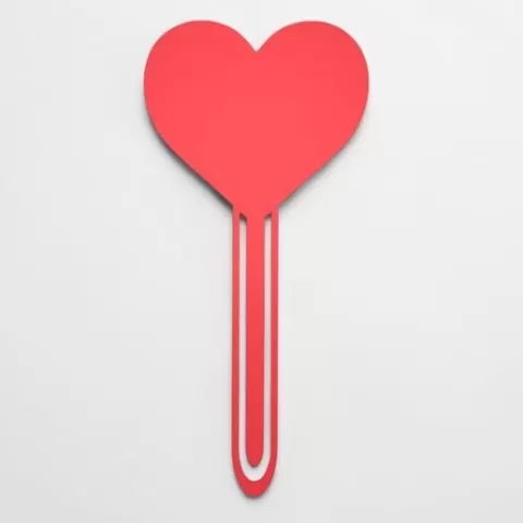 Red Heart Paperclip Bookmark 3D Print - Valentine Heart Bookmark | Heart Shaped Clip