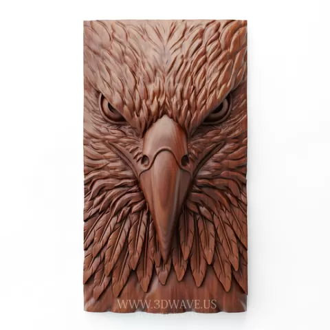Eagle Head STL | CNC Wood Carving Relief, Fierce Wall Art (Digital Download)