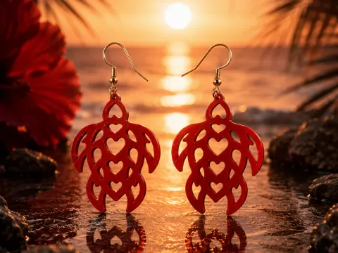 Heart turtle earrings