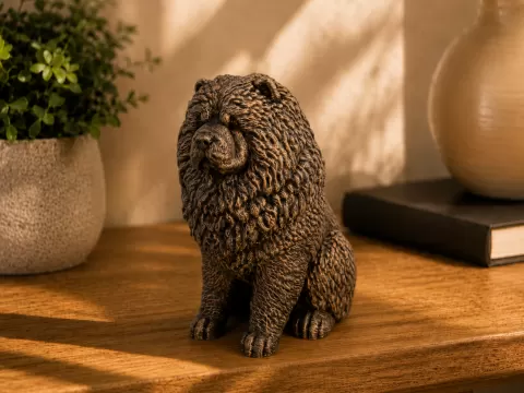 Chow Chow Sitting Dog Figurine