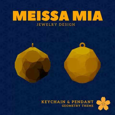 11. Rectified Truncated Icosidodecahedron Keychain – 26. Rectified Archimedean Solids Stencil Pendant and Keychain - 3D Print File for Geometric Keychain & Pendant - Girl's Fashion Accessories