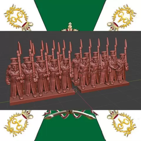 Epic Napoleonic Russian Musketteers with pokalem and greatcoat 1812-1815 by MC Miniatures