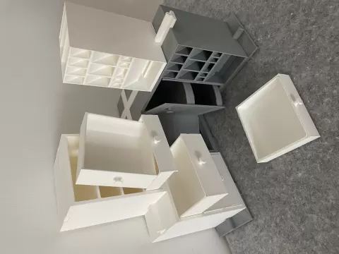 Modular stackable desk organizers