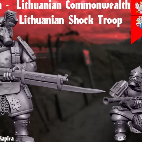 Trench War - Lithuanian Shock Troopers EXPANSION TO POLISH TROOPERS by FatRatMiniatures