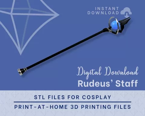 Rudeus Staff STL Files - Mushoku Tensei: Jobless Reincarnation Cosplay Prop (Digital Download)