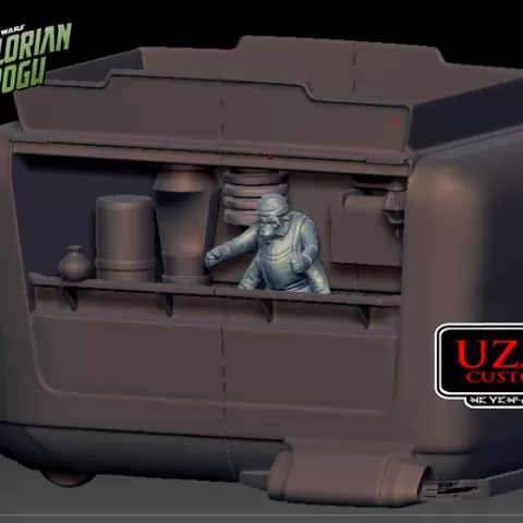 Star wars Mandalorian and grogu articulated FOOD TRUCK 3D print model