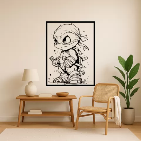 Leonardo from the Teenage Mutant Ninja Turtles Leonardo From The Teenage Mutant Ninja Turtles Leo Wall Art Framed