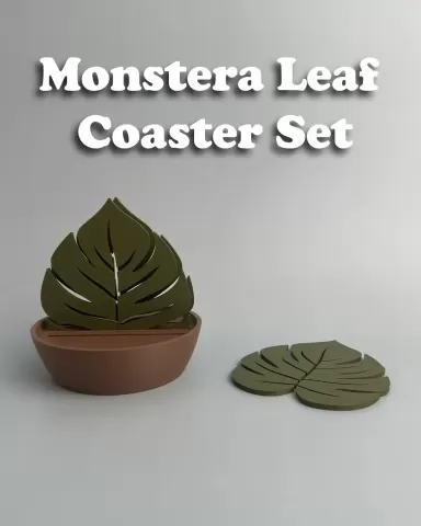 Monstera Leaf Coaster Set