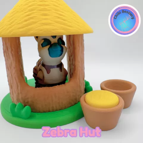 Zebra Hut Display by ChibiBestiary