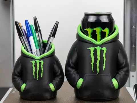 MONSTER HOODIE SET (PENCIL HOLDER AND CAN COOLER)