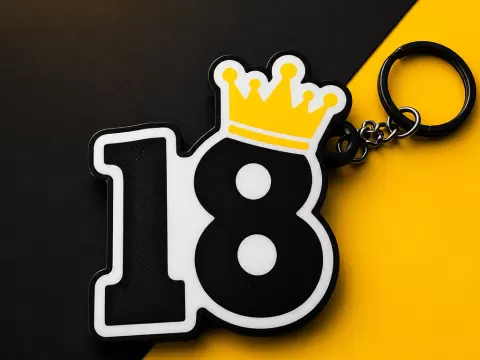 "18" keychain!