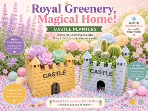 Royal Castle Planters - Open & Closed Gate