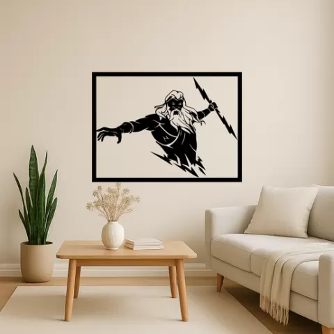 Kratos Zeus Wall Art Framed