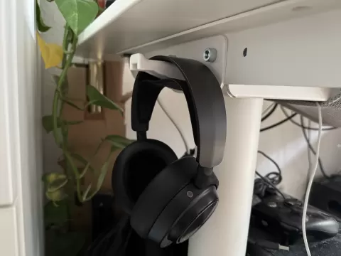 Headset mount for IKEA BEKANT, Headsethalter