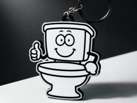 funny toilet keychain