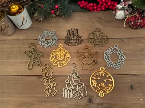 Christmas Ornaments - Linework - 2023