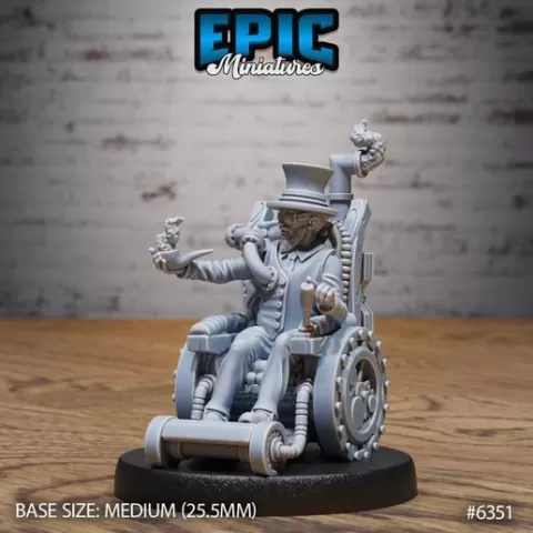 Wheelchair Tinkerer ‧ DnD Miniature ‧ Tabletop Miniatures ‧ Gaming Monster ‧ 3D Model ‧ RPG ‧ DnDminis ‧ STL FILE‧ DnD Miniature ‧ Tabletop Miniatures ‧ Gaming Monster ‧ 3D Model ‧ RPG ‧ DnDminis ‧ STL FILE