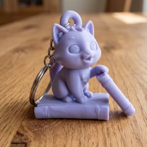Reading Chibi Cat Keychain 🐈📖