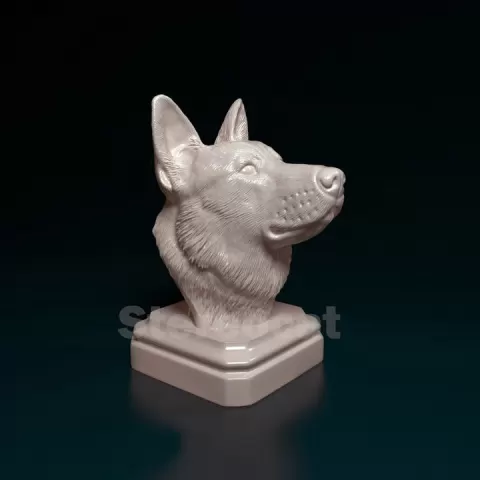 German Shepherd bust by Giunninen Andrei