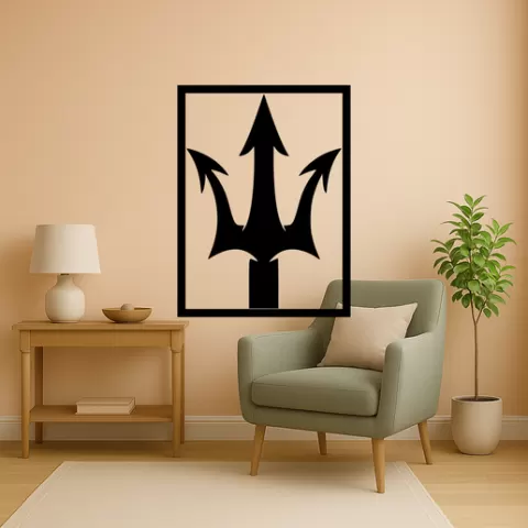 Kratos Poseidons Trident Wall Art Framed