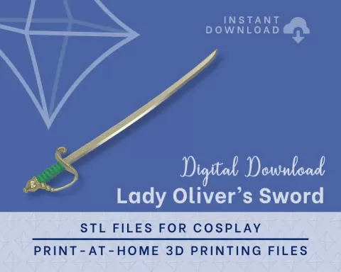 Lady Oliver Sword STL Files - Rose of Versailles Cosplay Prop (Digital Download)